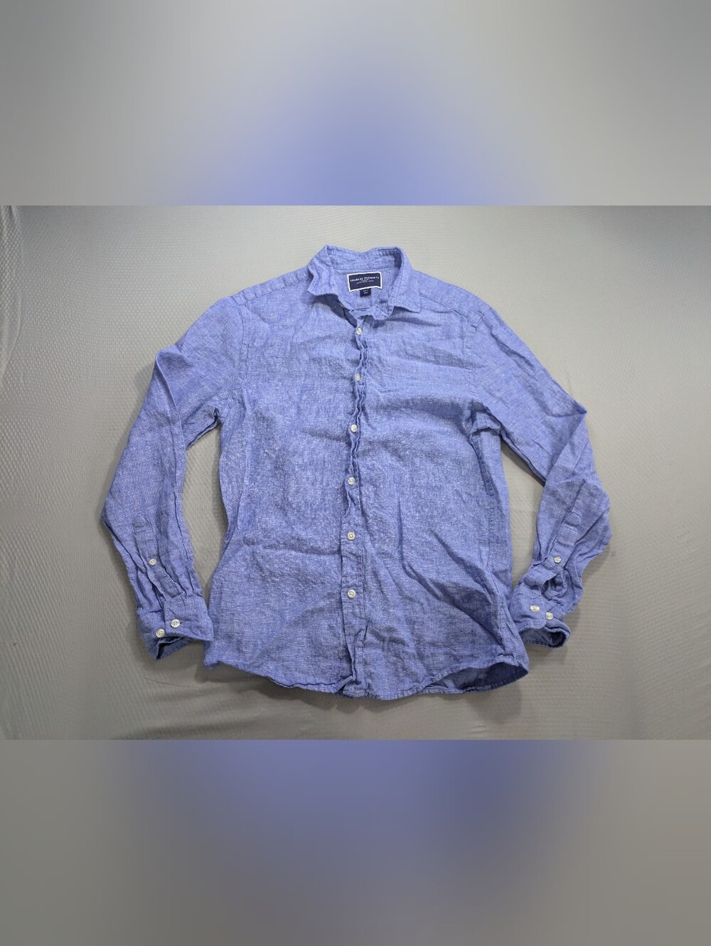 Charles Tyrwhitt Shirt Mens S Slim Fit 100% Linen Long Sleeve Casual